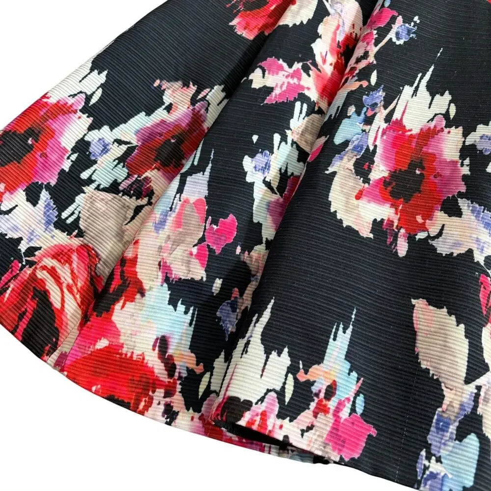 Kate Spade Hazy Floral Fit & Flare Open Back Dress Ink Multi - Size: 12